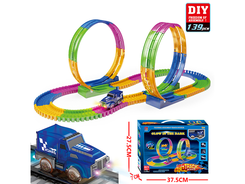 Roller Coaster Track Car Toy(Glow In The Dark)139pcs
