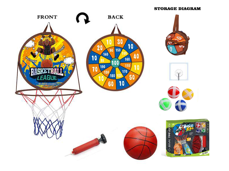 Baketball Board Sticky Ball Target 2 In 1