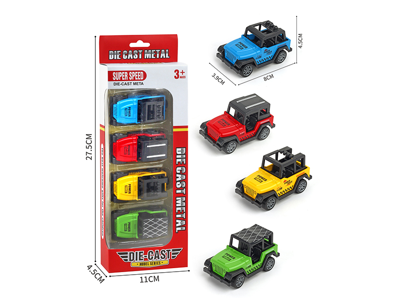 Pull Back Alloy Jeep Trucks