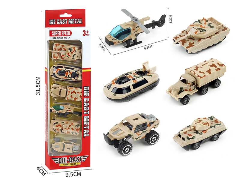 Slide Alloy Sea, Land And Air Military Trucks