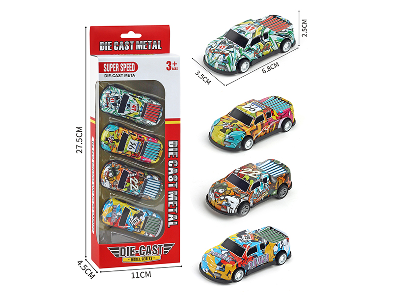 Pull Back Iron Graffiti Pickup Trucks