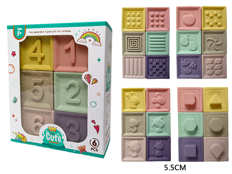 Soft Plastic Number Blocks 6pcs