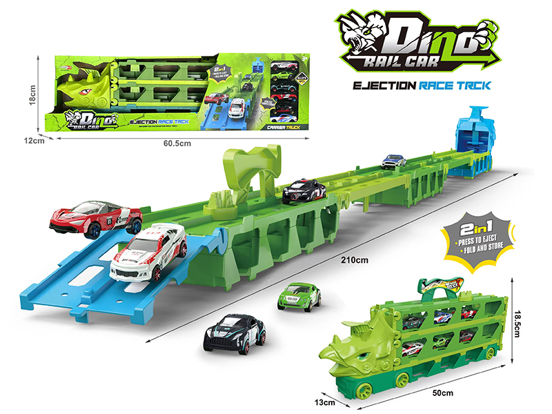 Dinosaur Rail Car Ejection Race Track