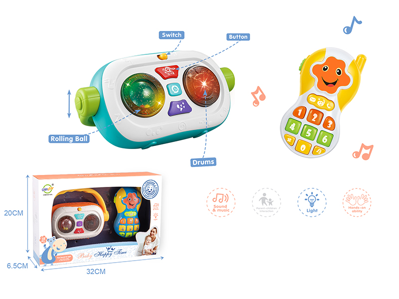 Radio, Mobile Phone Baby Toys With Sound And Lights