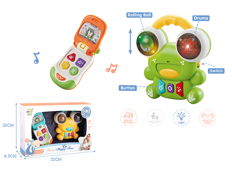 Flip Phone, Frog Baby Toys With Sound And Lights