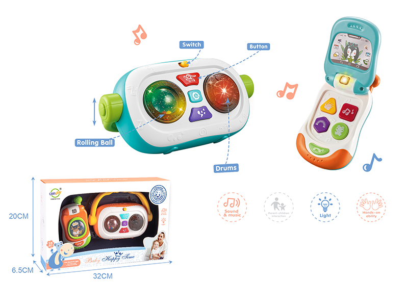 Radio, Flip Phone Baby Toys With Sound And Lights