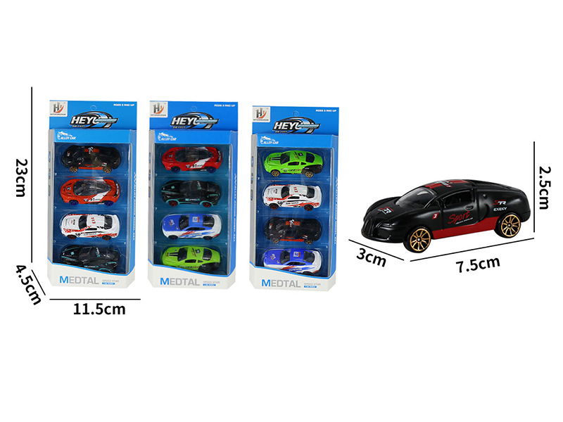 1:64 Slide Alloy Racing Car 4pcs