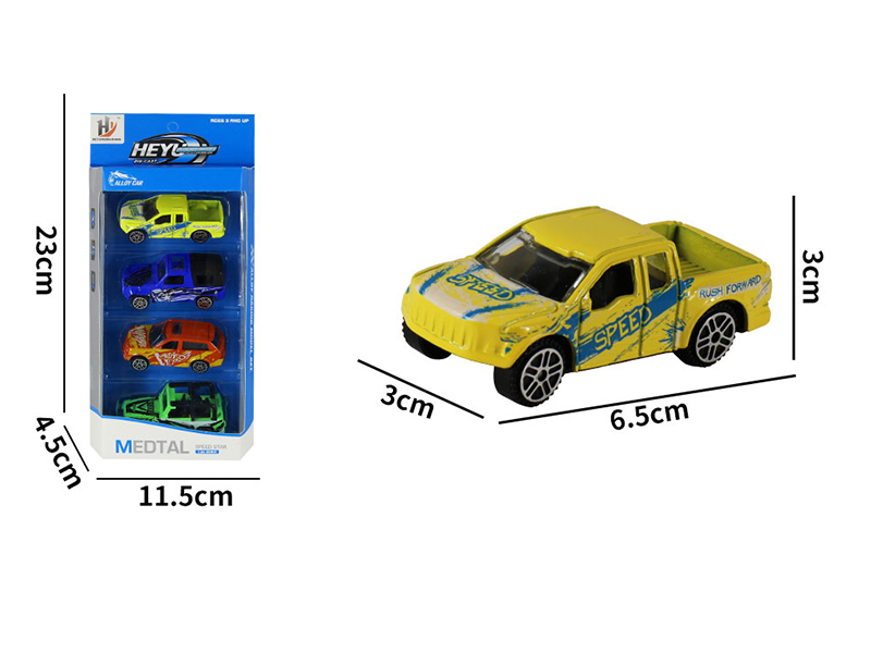 1:64 Slide Alloy Graffiti Cars 4pcs