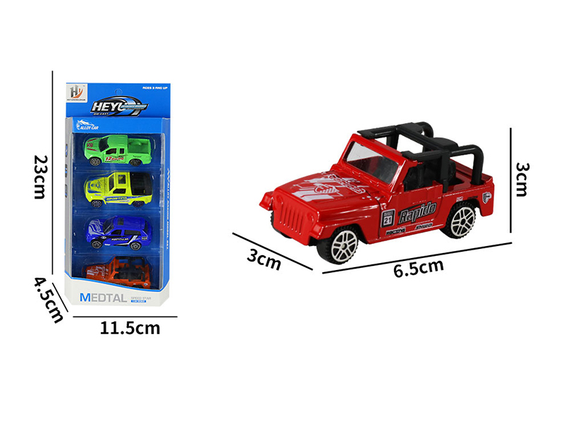 1:64 Slide Alloy Racing Car 4pcs