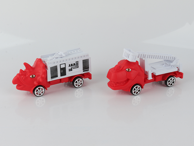 Pull Back Dinosaur Fire Engines 2pcs