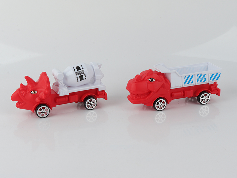Pull Back Dinosaur Engineering Trucks 2pcs
