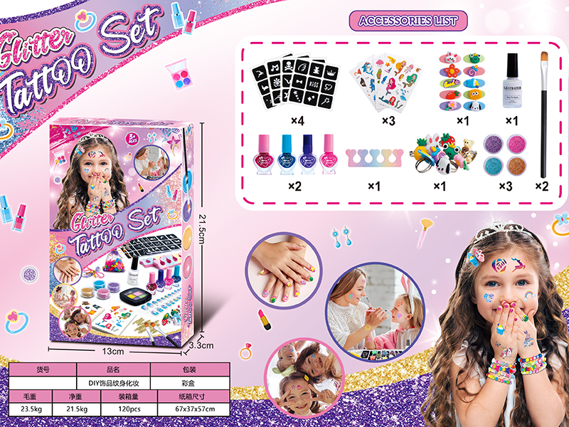 DIY Children's Jewelry Tattoo Sticker Nail Polish Set