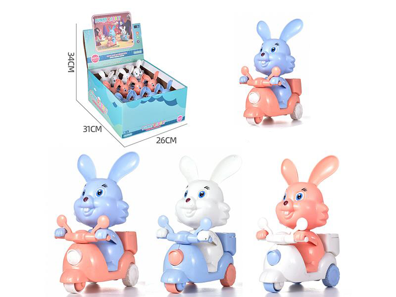 Rabbit Rider Friction Three Wheeled Motorcycles 12pcs