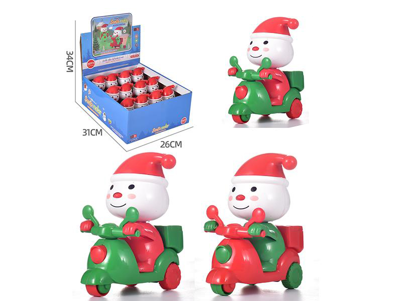 Santa Claus Rider Friction Three Wheeled Motorcycles 12pcs
