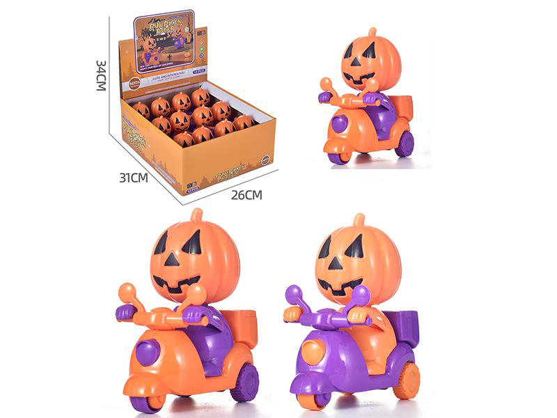 Pumpkin Rider Friction Three Wheeled Motorcycles 12pcs