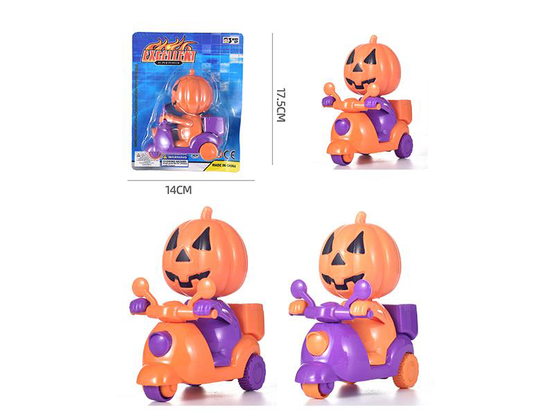 Pumpkin Rider Friction Three Wheeled Motorcycle