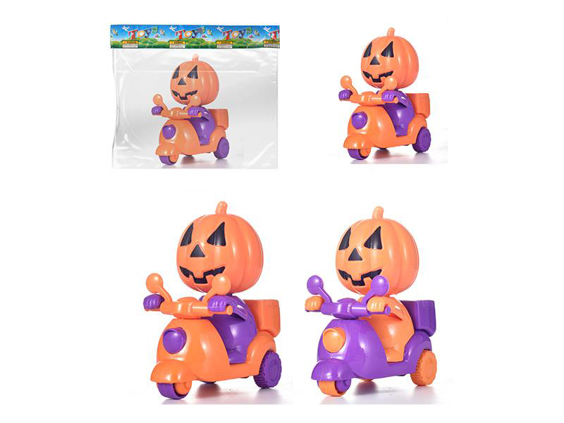 Pumpkin Rider Friction Three Wheeled Motorcycle