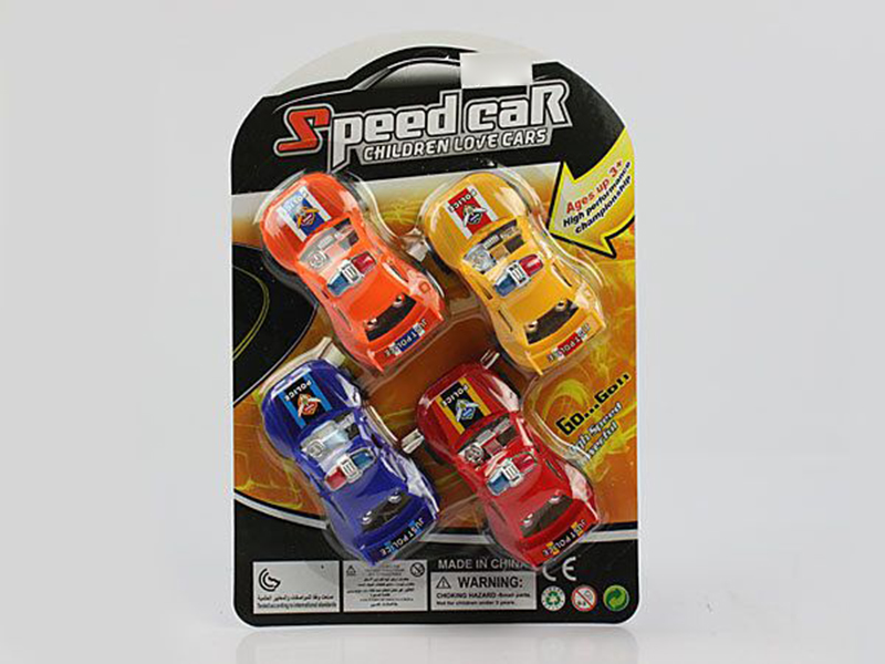 Pull Back Police Cars 4PCS