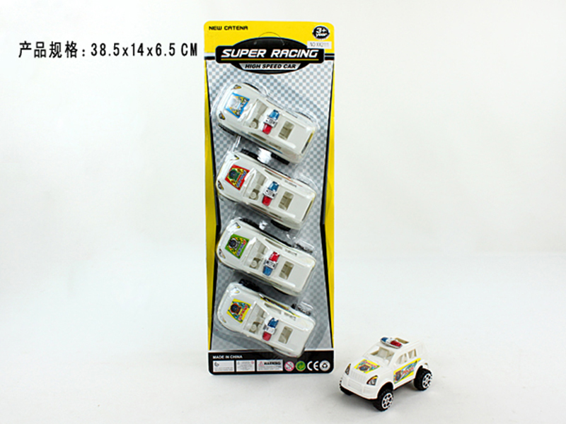 Pull Back Police Cars 4PCS