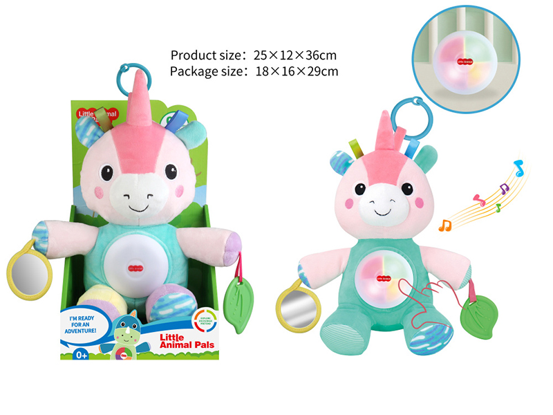 Plush Unicorn Soothing Toy With Light And Music
