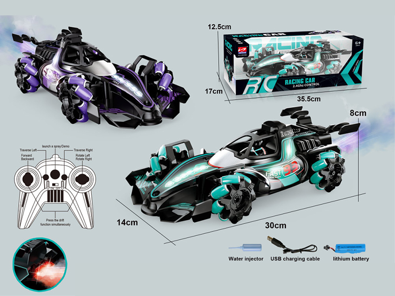 2.4G Remote Control Equation Car With Lights And Music, Spray