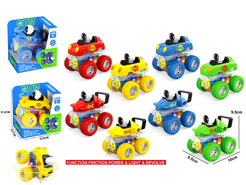 Dual Friction 4WD Stunt Space Car With Lights 1PCS
