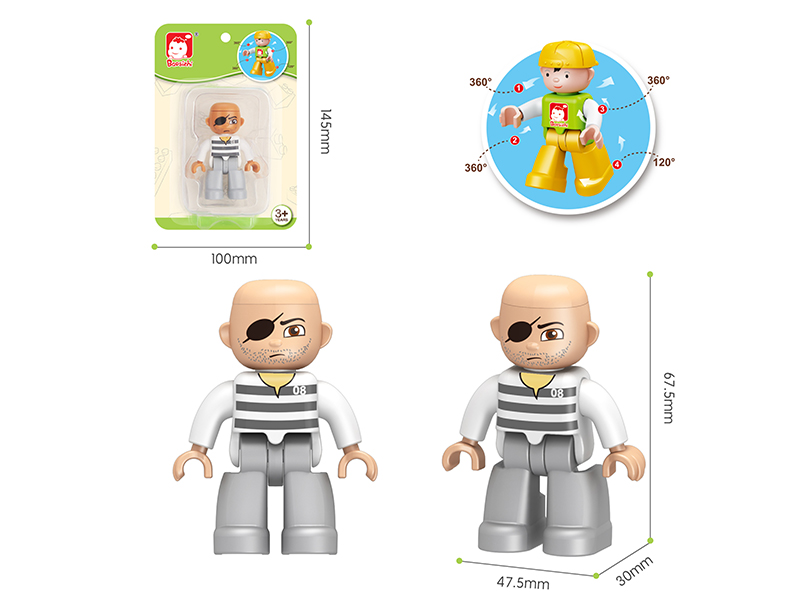 Large Particle Building Blocks Doll - Prisoner