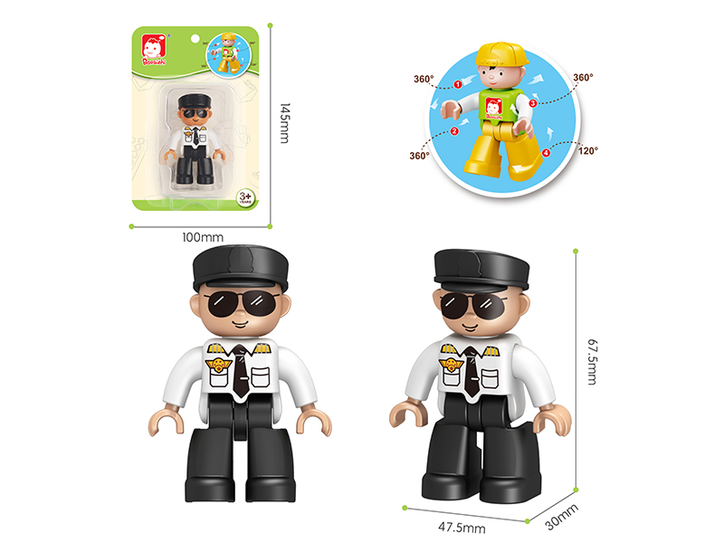 Large Particle Building Blocks Doll - Plane Captain