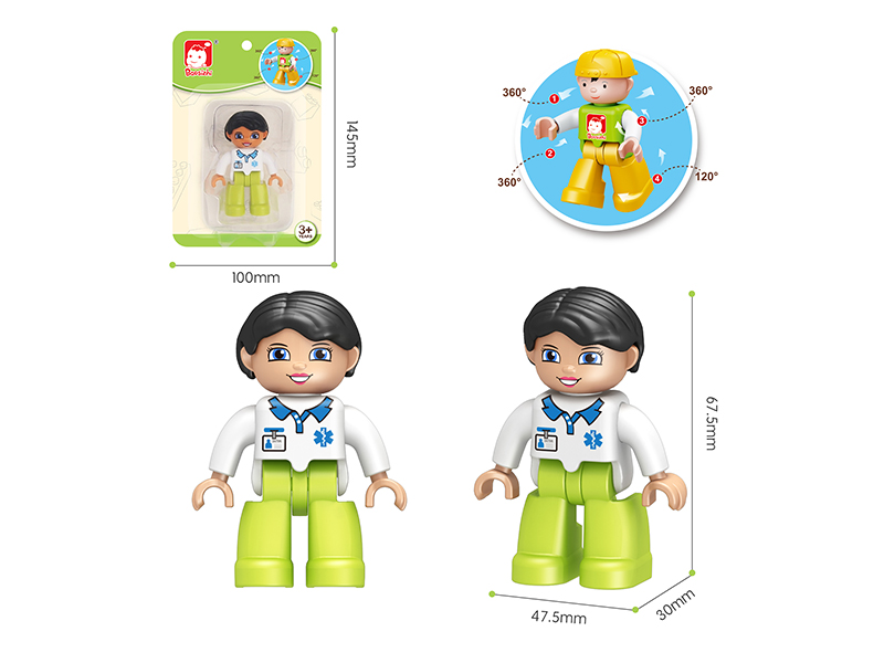 Large Particle Building Blocks Doll - Nurse