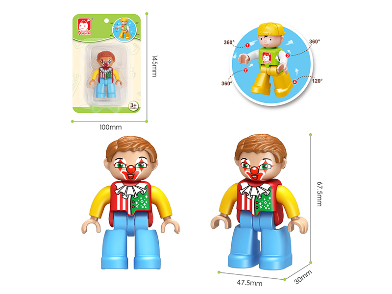 Large Particle Building Blocks Doll - Clown