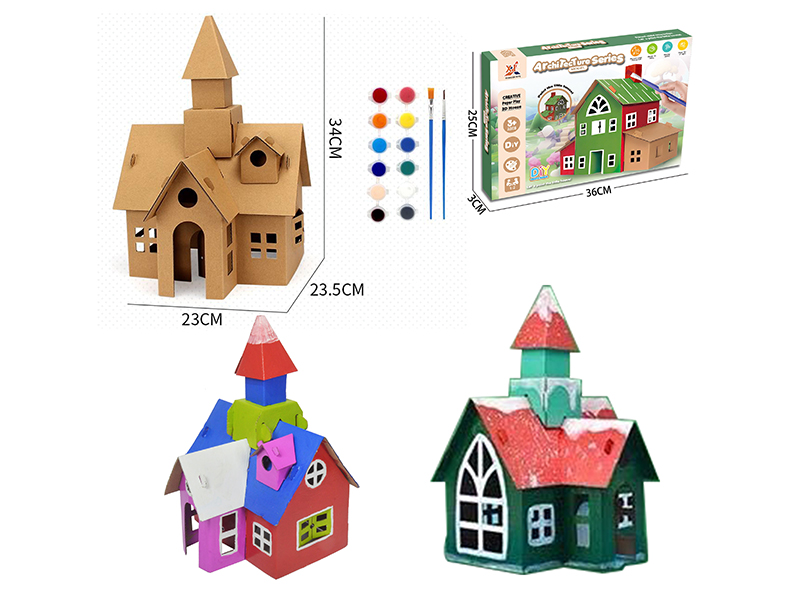 Architecture Series Model DIY Colored Drawing 3D House(Garden Castle)