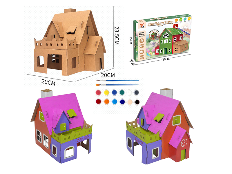 Architecture Series Model DIY Colored Drawing 3D House(Beach House)