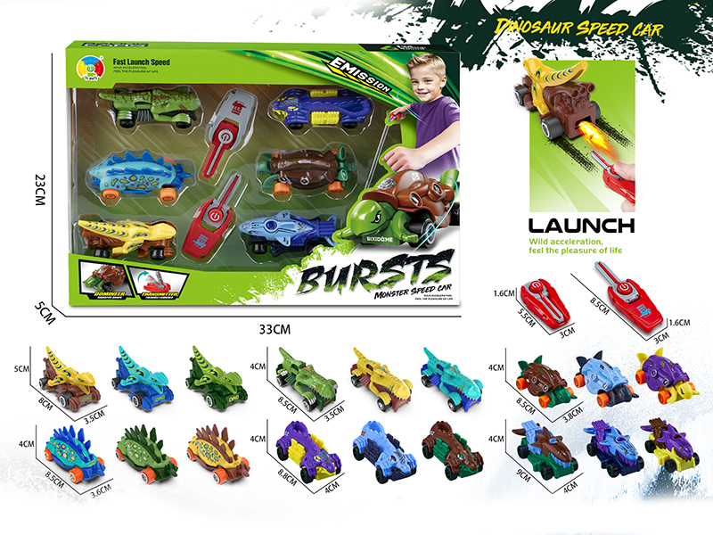 3 Catapult Dinosaur Cars + 3 Catapult Ocean Animal Cars