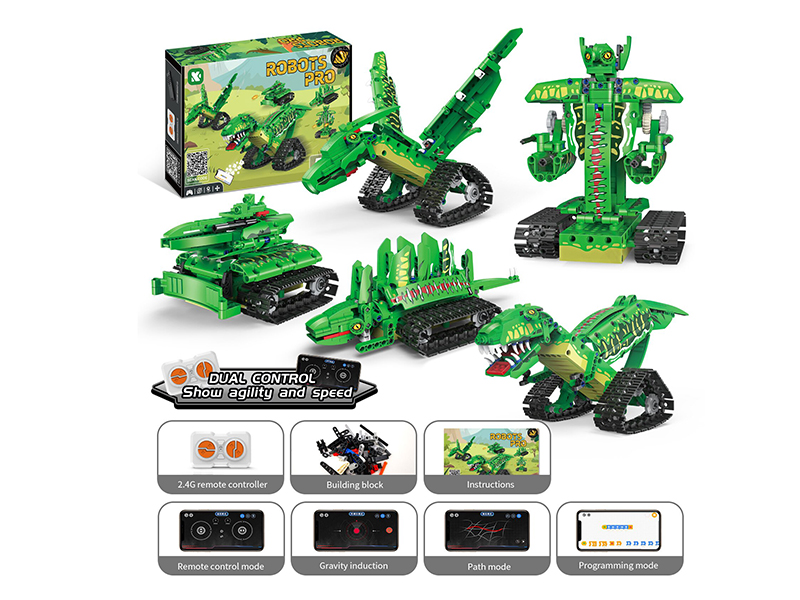 Remote Control Programming Dinosaur Warrior Robot Building Blocks 269+pcs
