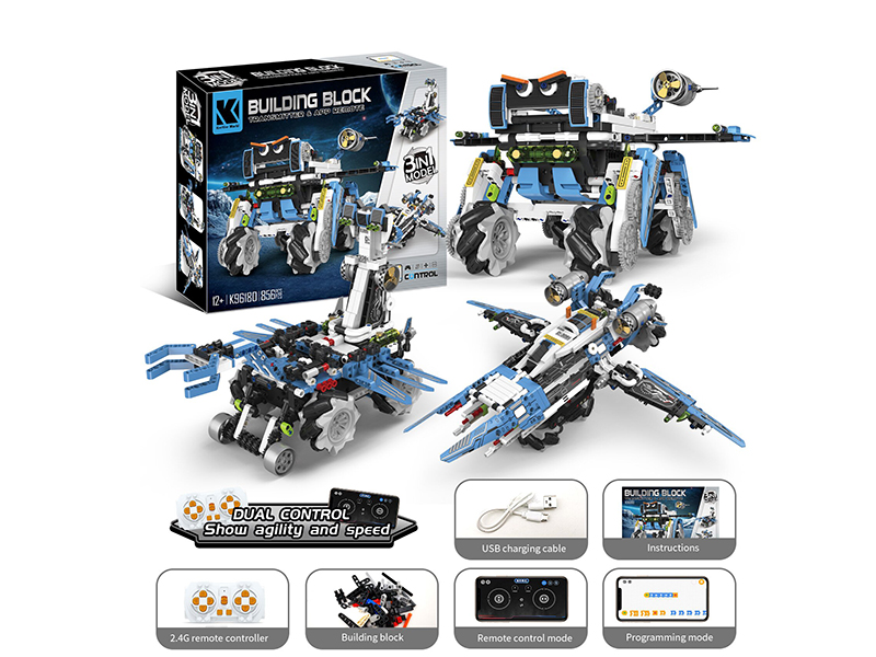 Remote Control Programming 3 In 1 Model Robot Dog Building Blocks 856+pcs