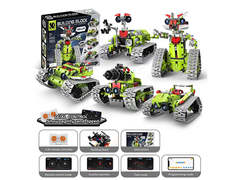Remote Control Programming 5 In 1 Model Robot Building Blocks 705+pcs