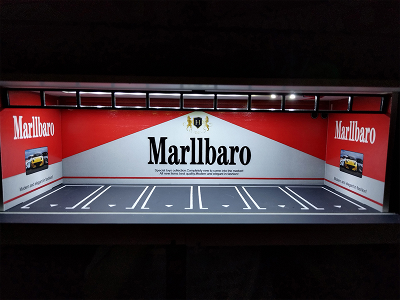1:64 Garage Parking Lot Simulation Model Alloy Car Storage Display Rack With Lights(With Acrylic Dust Door)