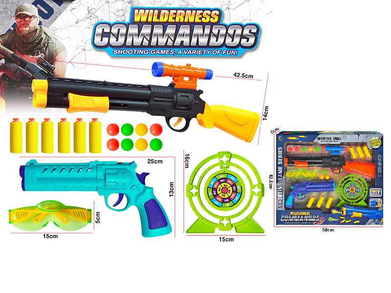 Soft Bullet Gun & Ping-Pong Ball Gun Set