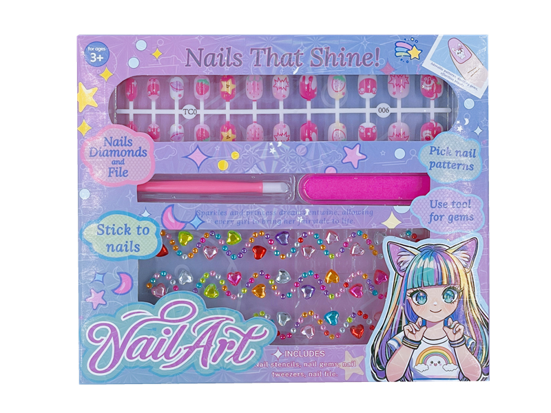 24-Piece Nail Patch & Diamond Sticker Set