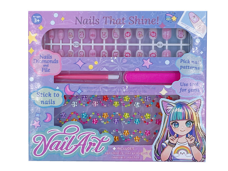 24-Piece Nail Patch & Diamond Sticker Set