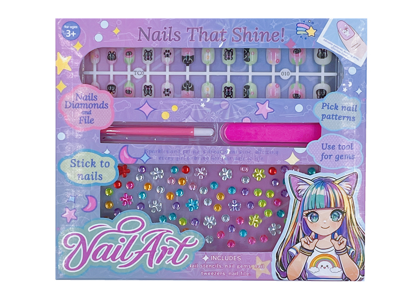 24-Piece Nail Patch & Diamond Sticker Set