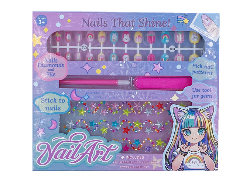 24-Piece Nail Patch & Diamond Sticker Set