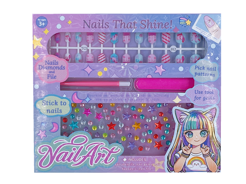 24-Piece Nail Patch & Diamond Sticker Set