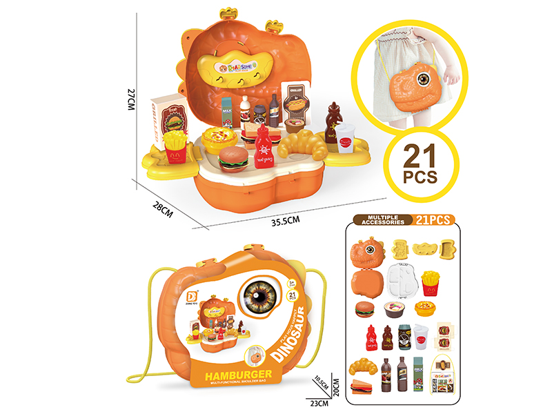 Hamburger Theme Multi-Functional Shoulder Bag 21PCS