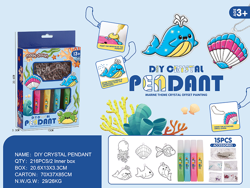 DIY Crystal Pendant Marine Themed Crystal Glue Painting 15pcs