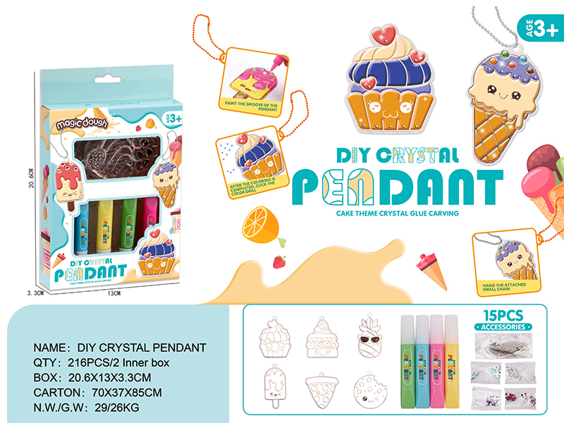 DIY Crystal Pendant Cake Themed Crystal Glue Painting 15pcs