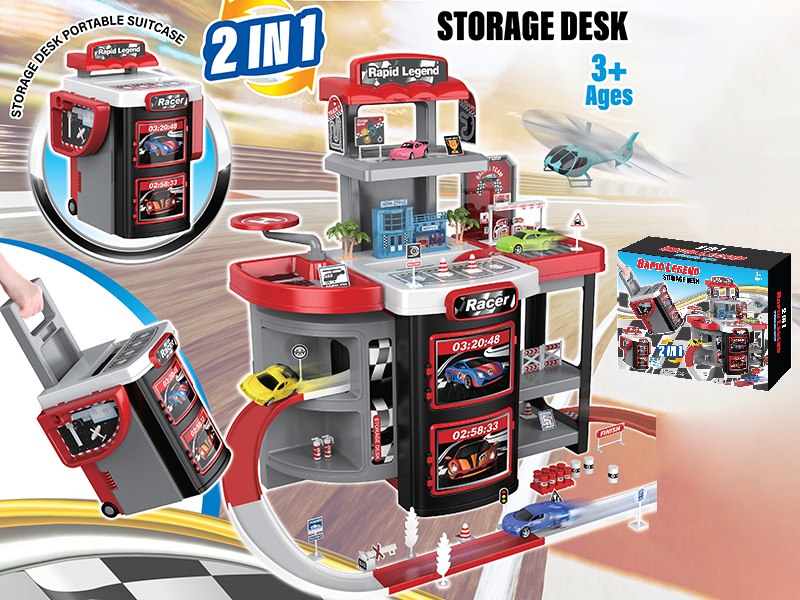 2 In 1 Track Parking Lot Storage Desk