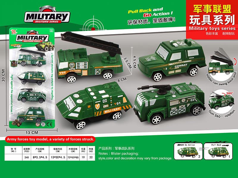 Pull Back Military Trucks