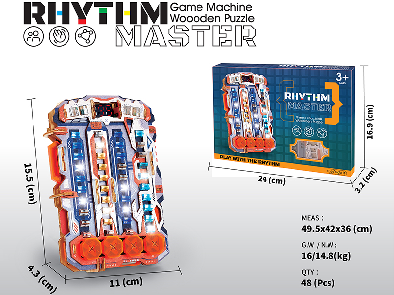 DIY 3D Wooden Puzzle Rhythm Master Game Machine