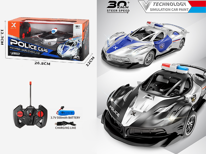 1:22 4-Channel Remote Control Ferrari Police Car 49Mhz